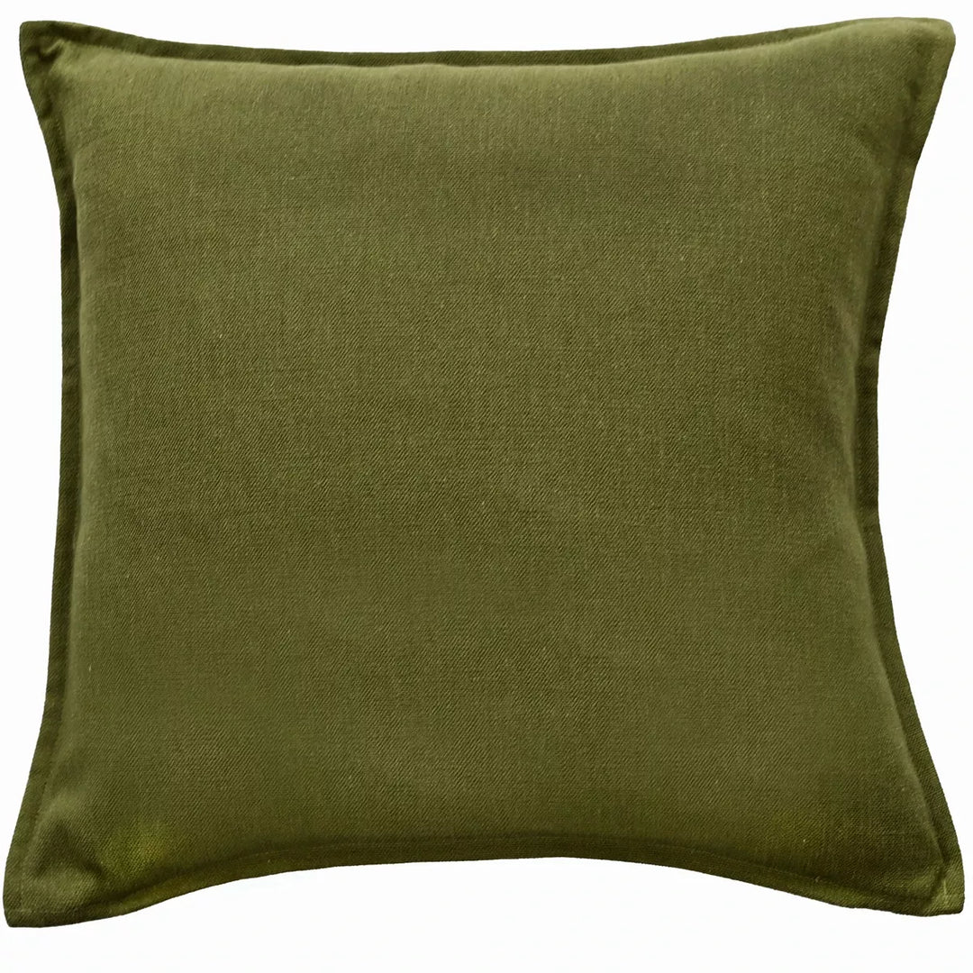 Tia Linen Blend Cushion - Olive