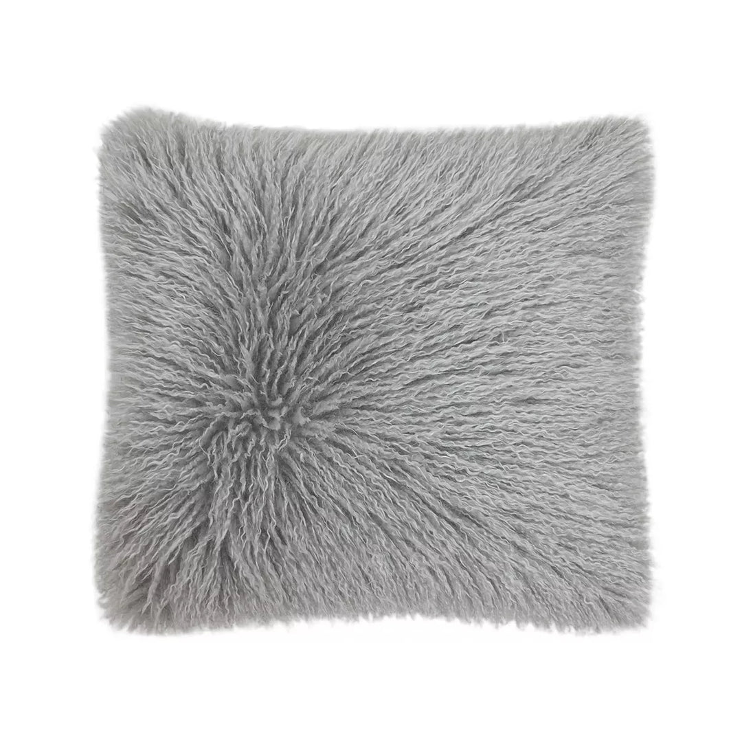Tibet Faux Mongolian Cushion 50x50cm - Grey
