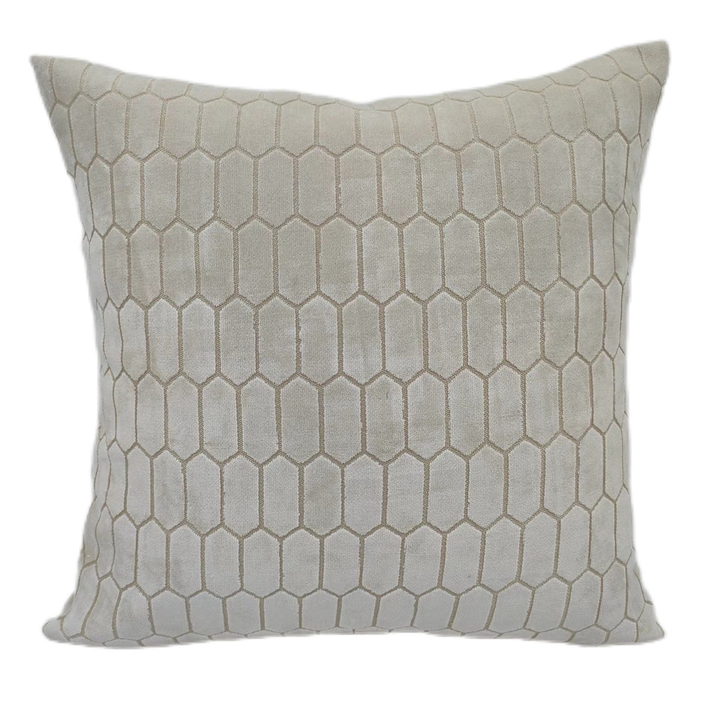 Albie Honeycomb Cut Velvet - Ivory Malini 2