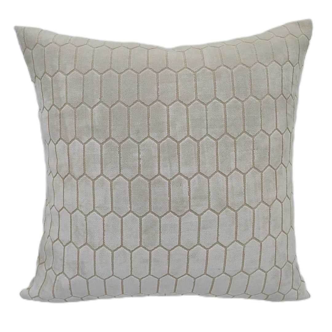 Albie Honeycomb Cut Velvet - Ivory Malini 2