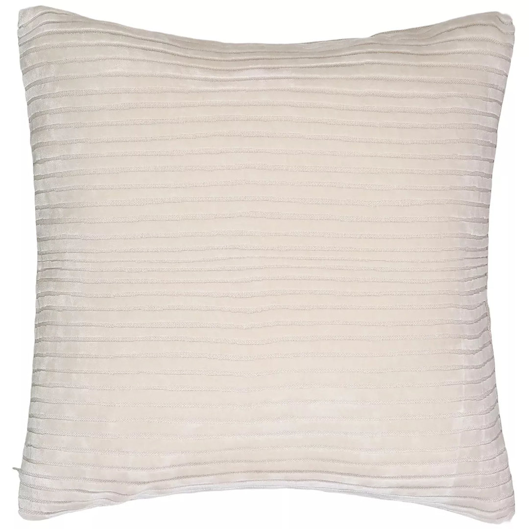 Amalfi Cut Velvet Stripes Cushion - Ivory
