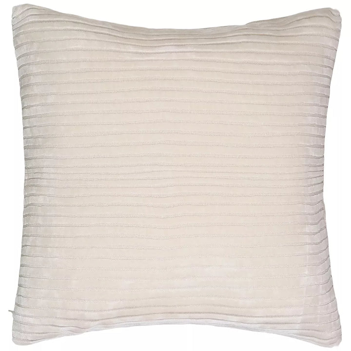 Amalfi Cut Velvet Stripes Cushion - Ivory