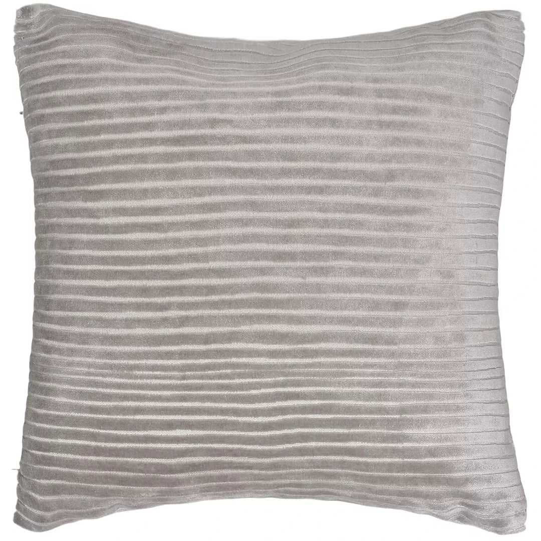 Amalfi Cut Velvet Stripes Cushion - Taupe