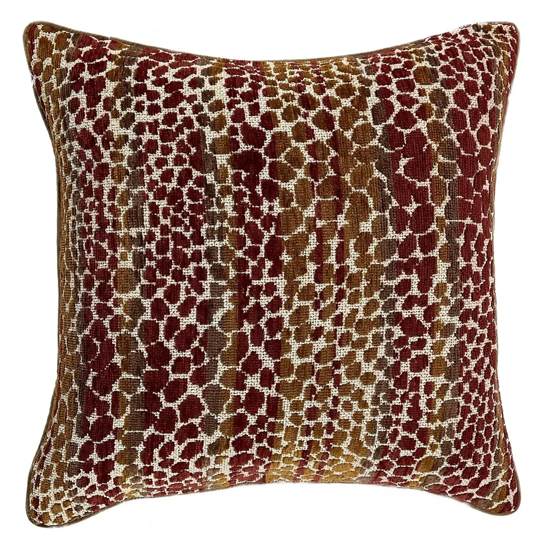 Cinder Spotty Jacquard Cushion 50x50cm - Russett