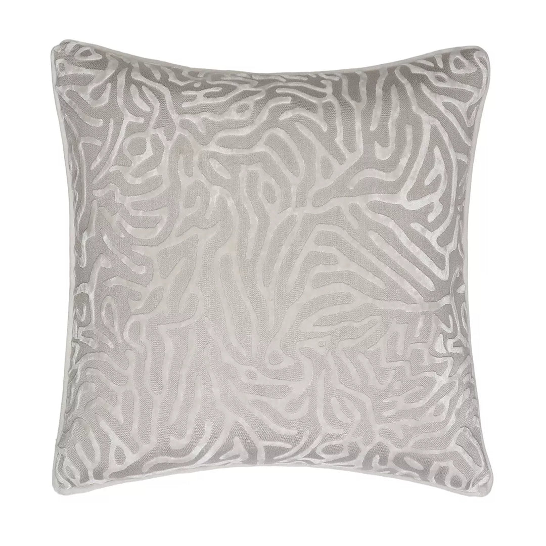 Doodle Cut Velvet Contoured Cushion - Ivory
