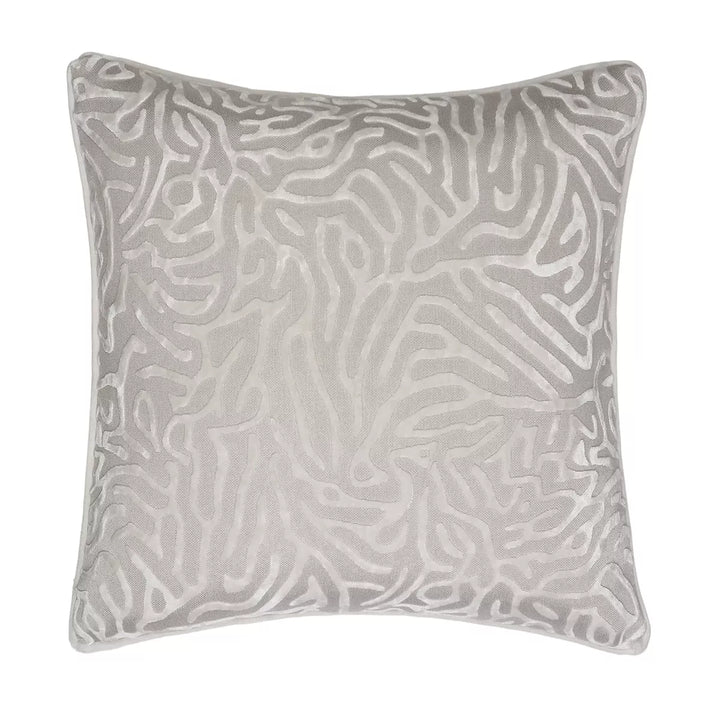 Doodle Cut Velvet Contoured Cushion - Ivory