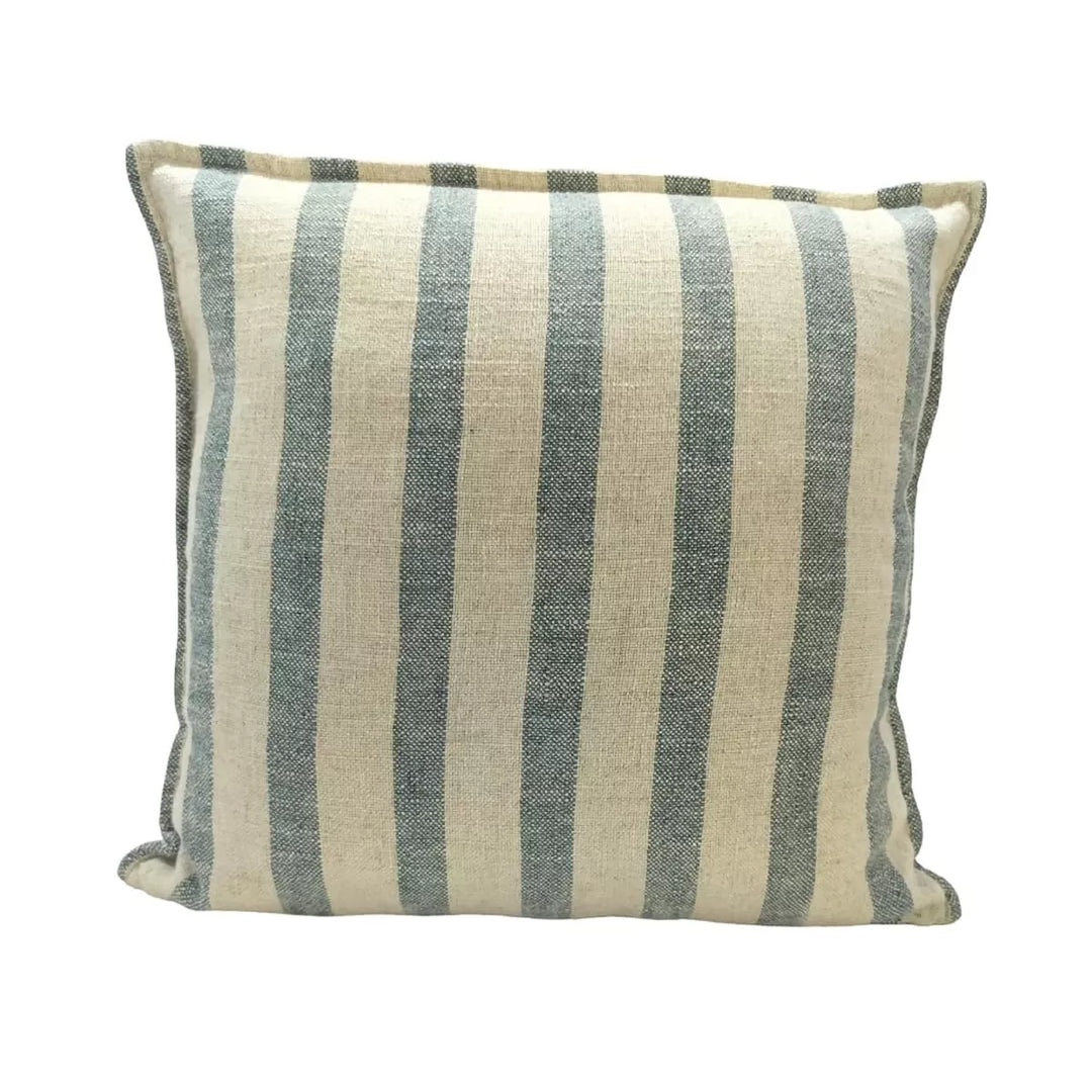 Lina Linen Blend Stripe Cushion 50x50cm - Blue
