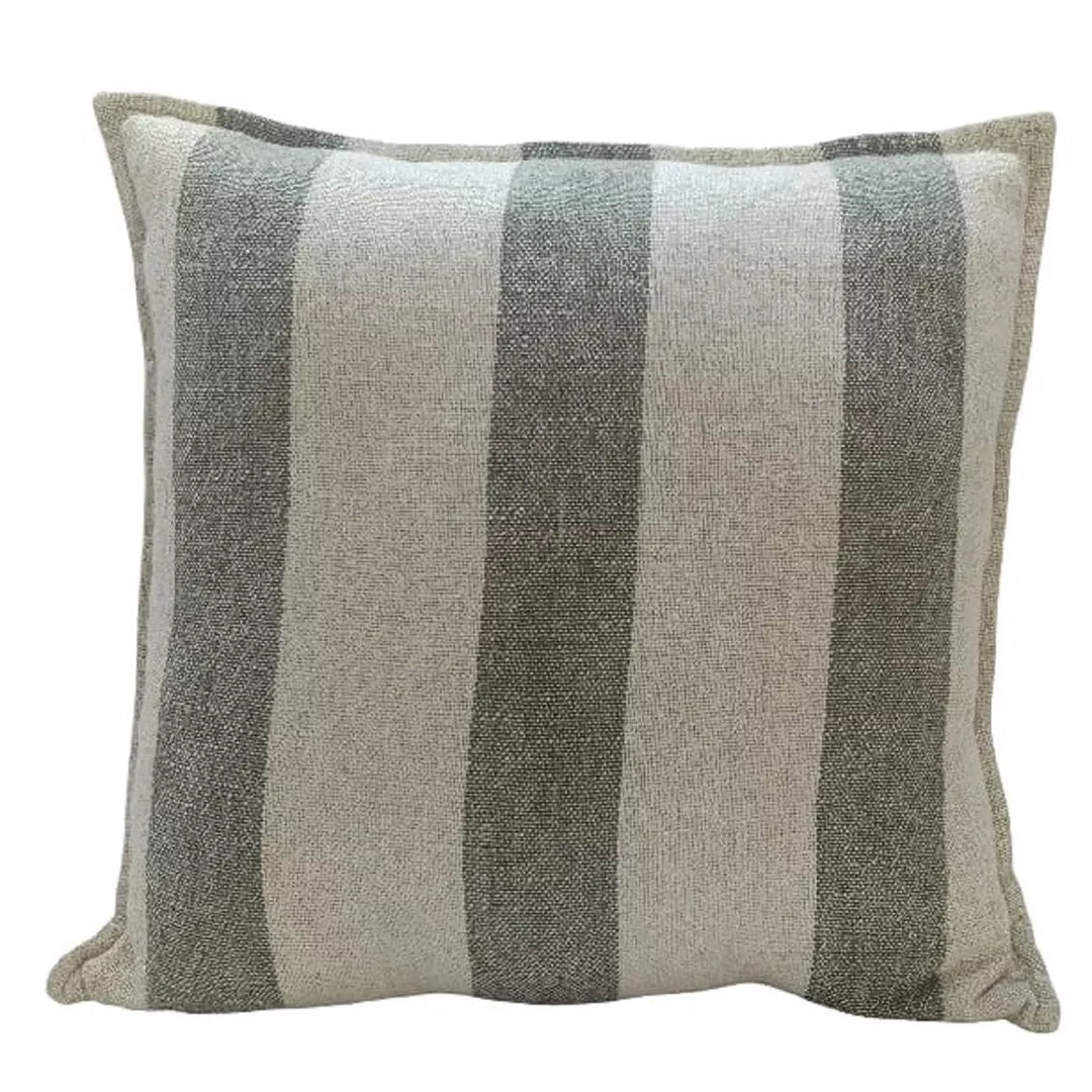 Lina Linen Blend Stripe Cushion 50x50cm - Green