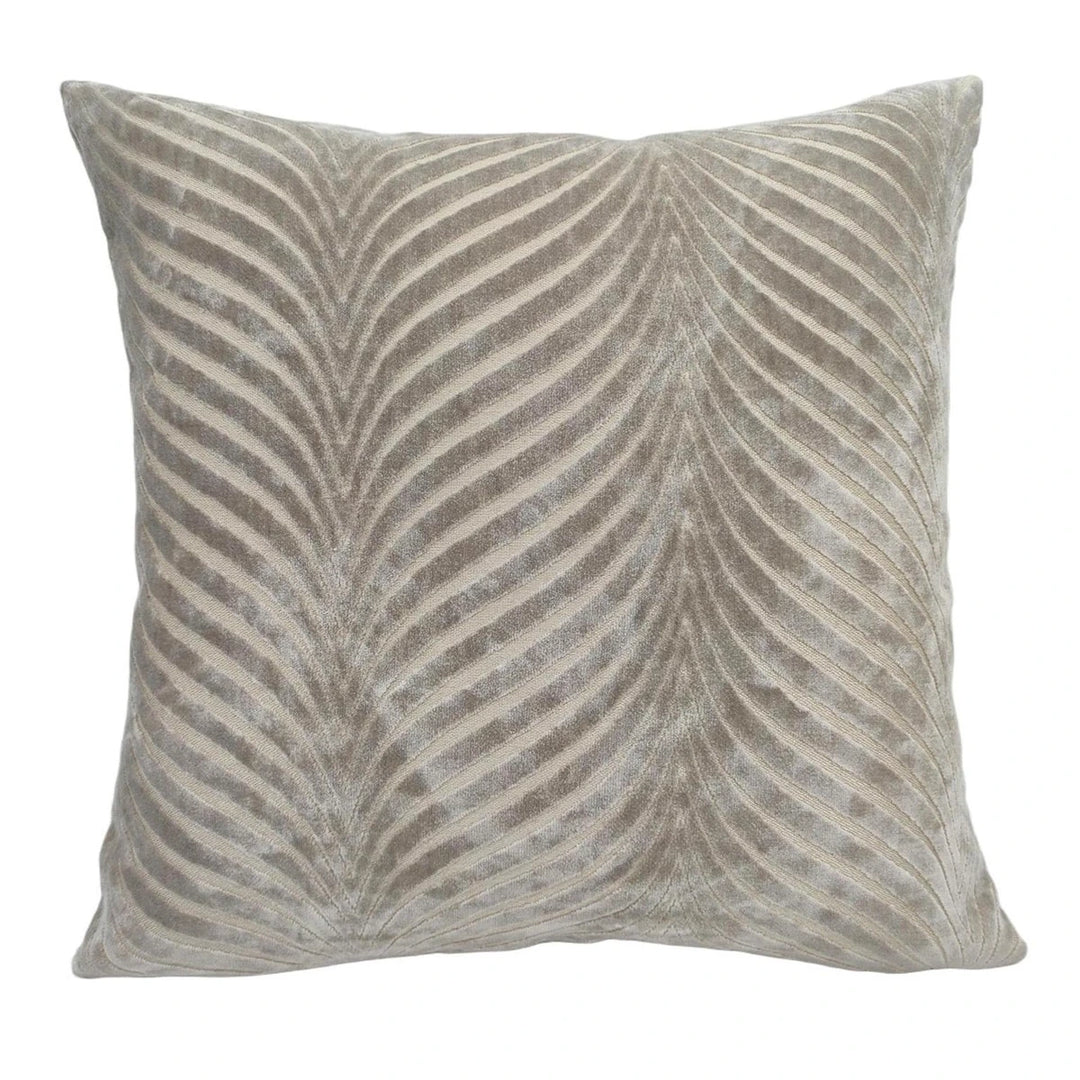 Rada Fan Cut Velvet Cushion - Taupe