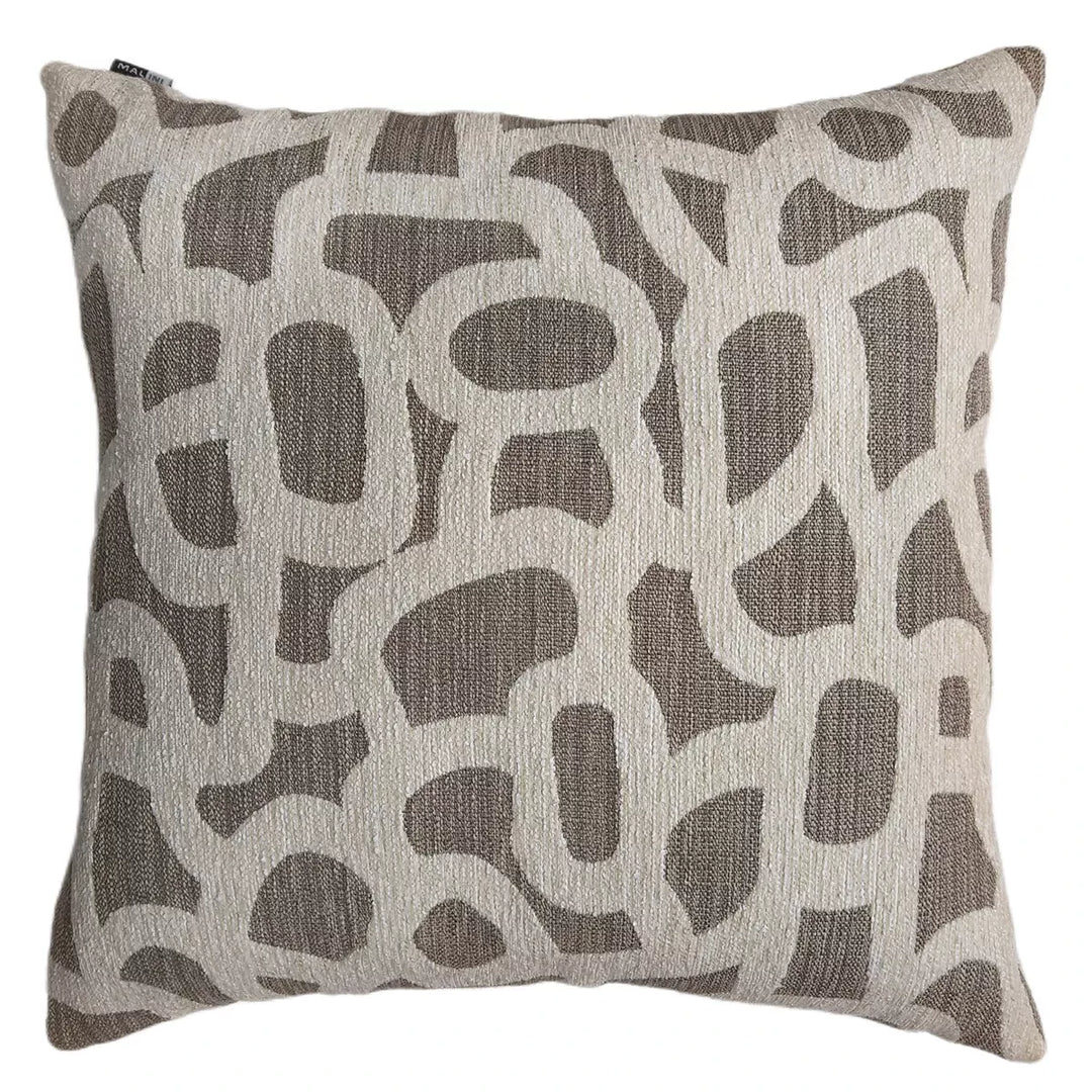 Scribble Jacquard Patterned Cushion 50x50cm - Natural