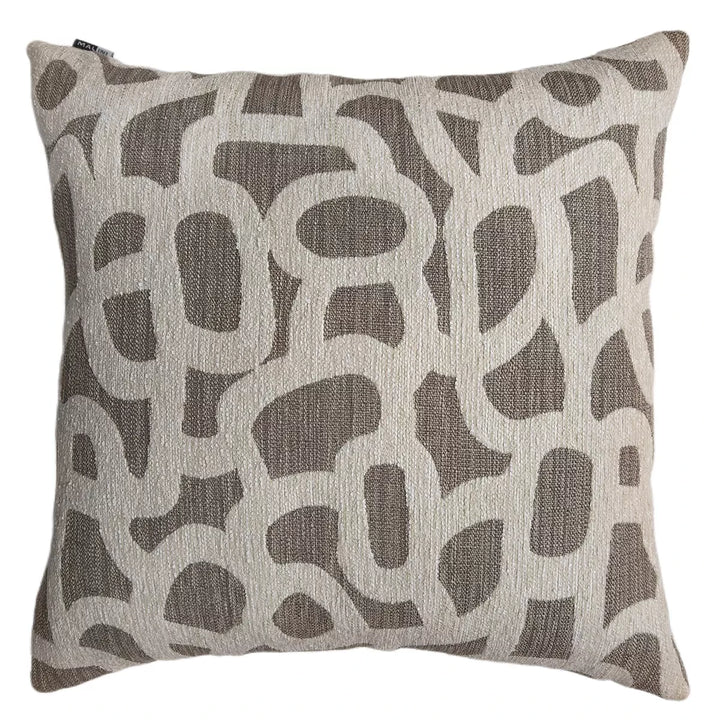 Scribble Jacquard Patterned Cushion 50x50cm - Natural