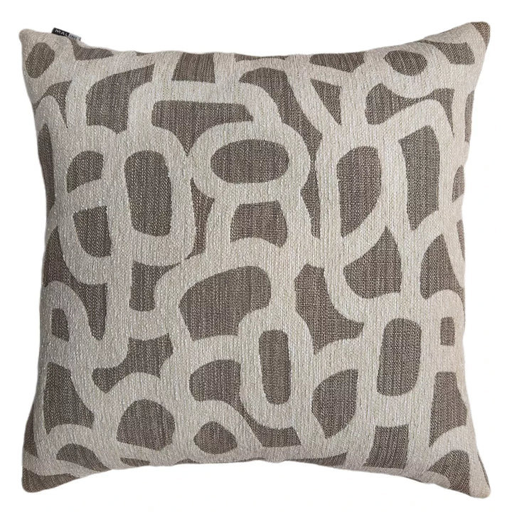 Scribble Jacquard Patterned Cushion 50x50cm - Natural