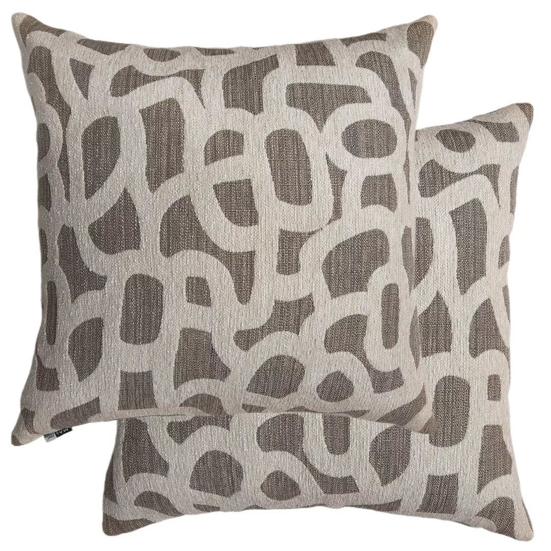 Scribble Jacquard Patterned Cushion 50x50cm - Natural