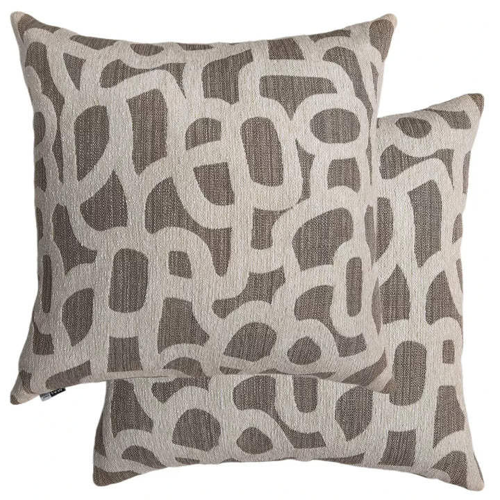 Scribble Jacquard Patterned Cushion 50x50cm - Natural