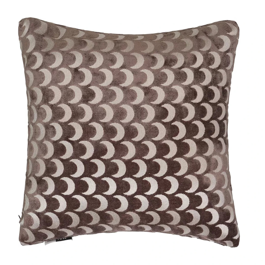 Soli Cut Velvet Crescent Cushion - Chocolate