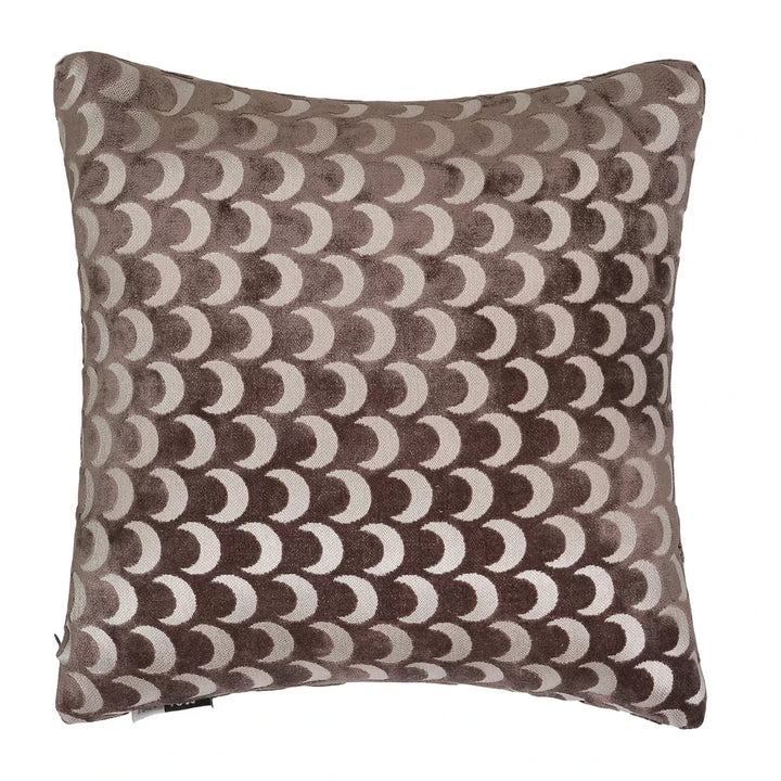 Soli Cut Velvet Crescent Cushion - Chocolate