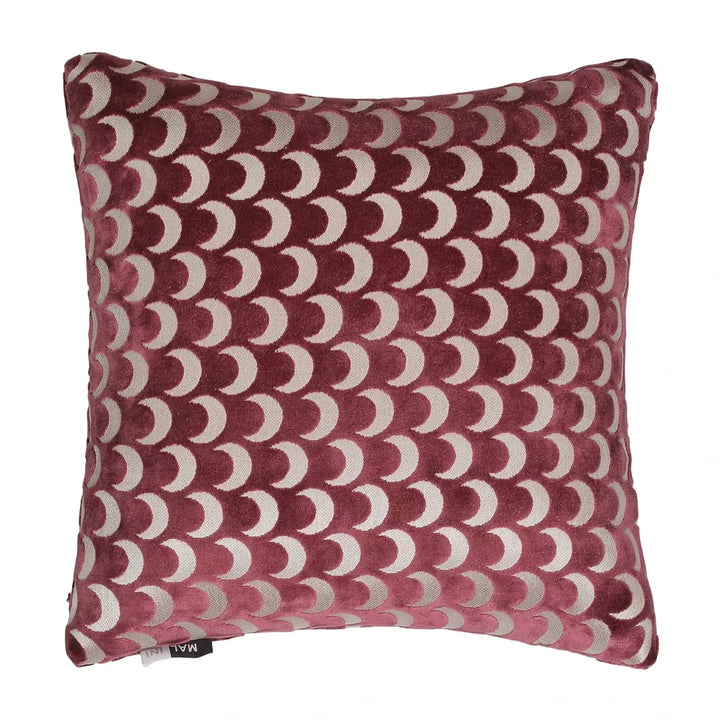 Soli Cut Velvet Crescent Cushion - Wine