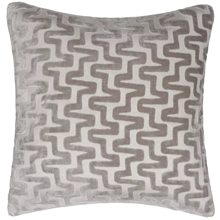 Summit Cut Velvet Staggered Line Cushion - Taupe