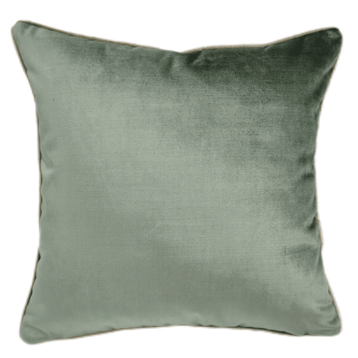 Two Faced Velvet Cushion - Sage & Gold Malini 1