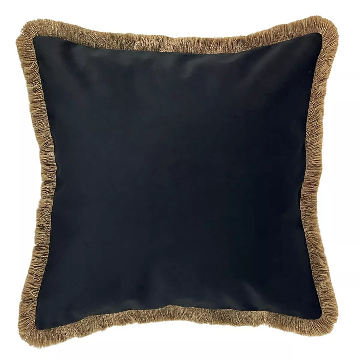 Verona Double Sided Fringe Edge Cushion 55x55cm - Black