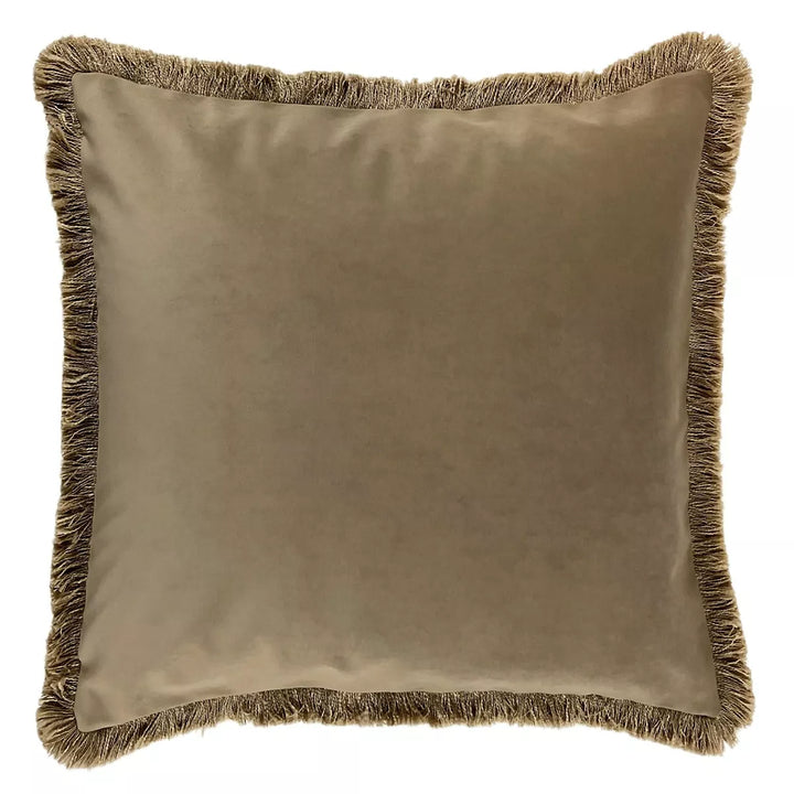 Verona Double Sided Fringe Edge Cushion 55x55cm - Taupe