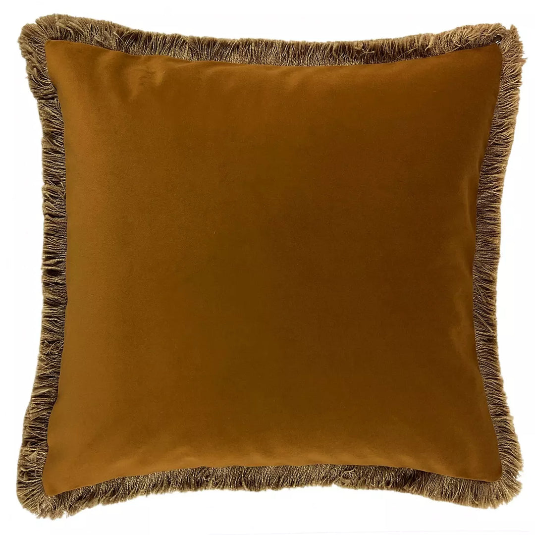 Verona Double Sided Fringe Edge Cushion 55x55cm - Whiskey