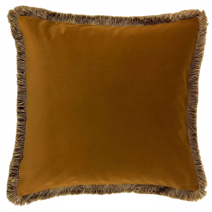 Verona Double Sided Fringe Edge Cushion 55x55cm - Whiskey