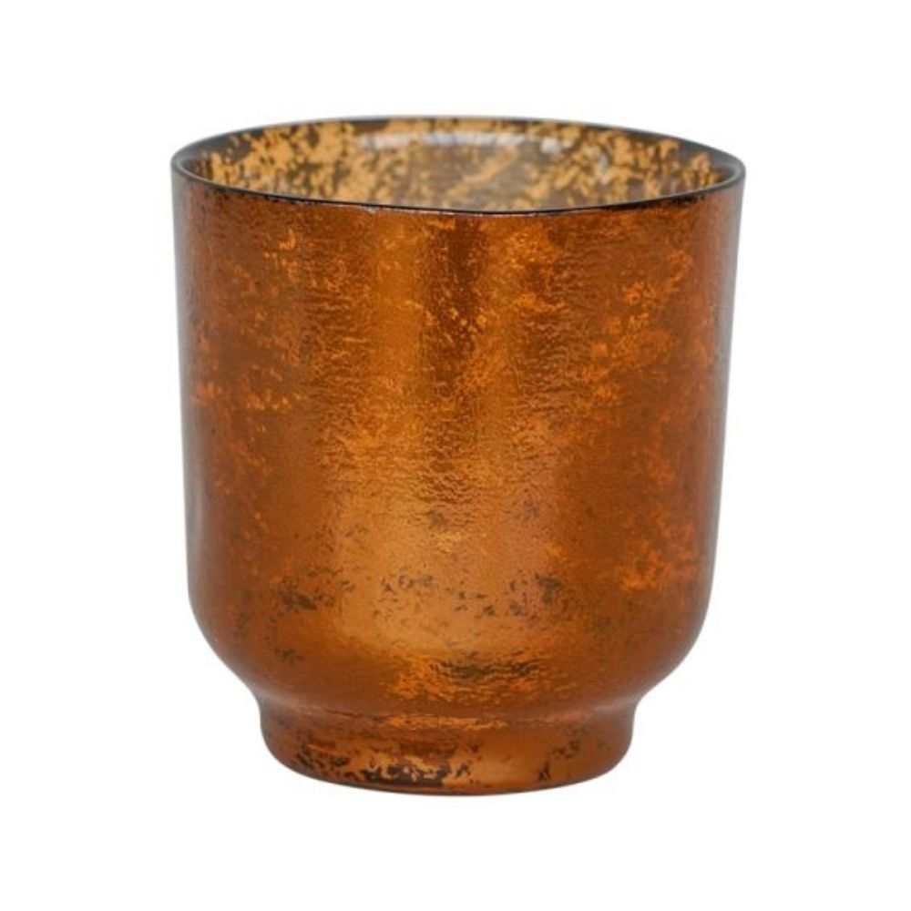 Ivyline Metallic Glass Candle Holder in Copper