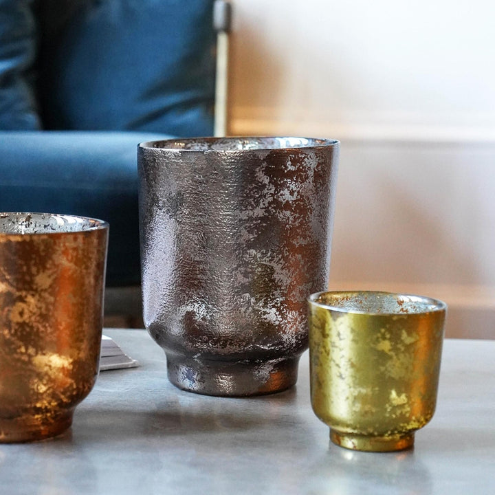 Metallic Glass Candle Holder - Copper Ivyline 2