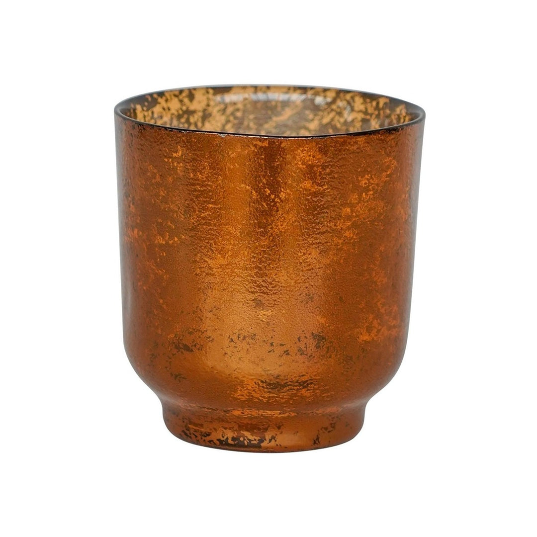 Metallic Glass Candle Holder - Copper Ivyline 1