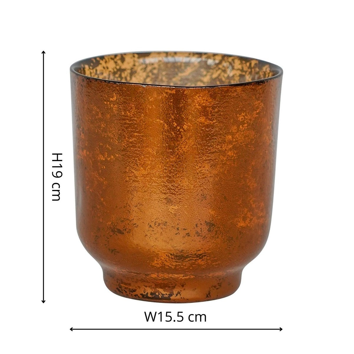 Ivyline Metallic Glass Candle Holder in Copper