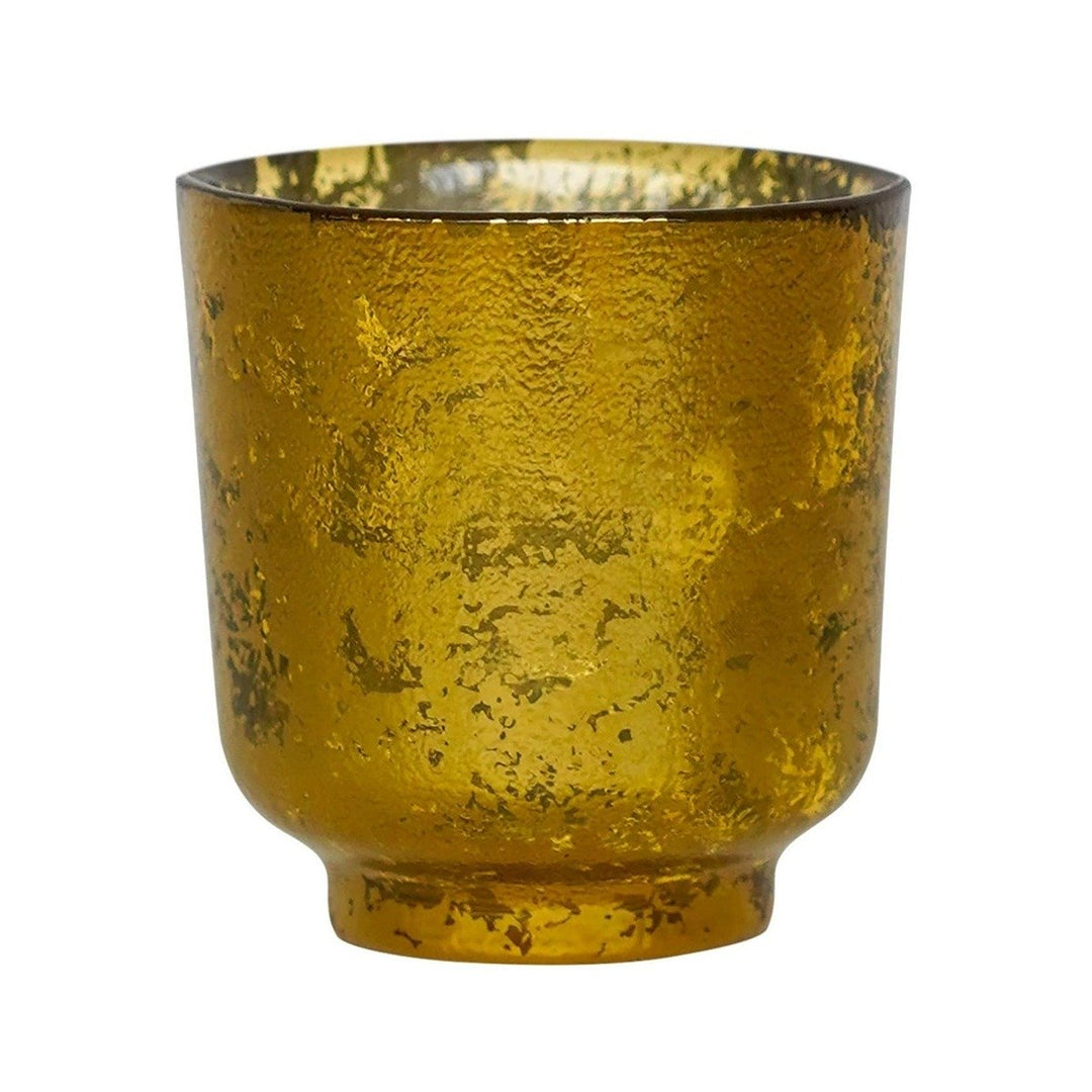 Metallic Glass Candle Holder - Gold Ivyline 1