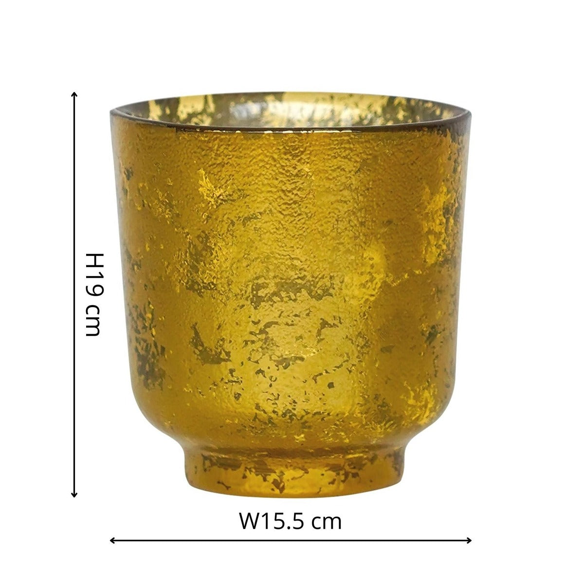 Ivyline Metallic Gold Glass Candle Holder