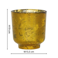 Ivyline Metallic Gold Glass Candle Holder