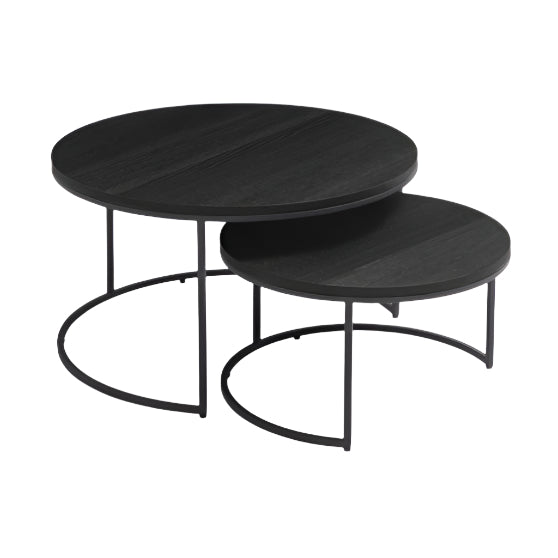 Wheel Small Round Coffee Table - Black Oak Tommy Franks 1