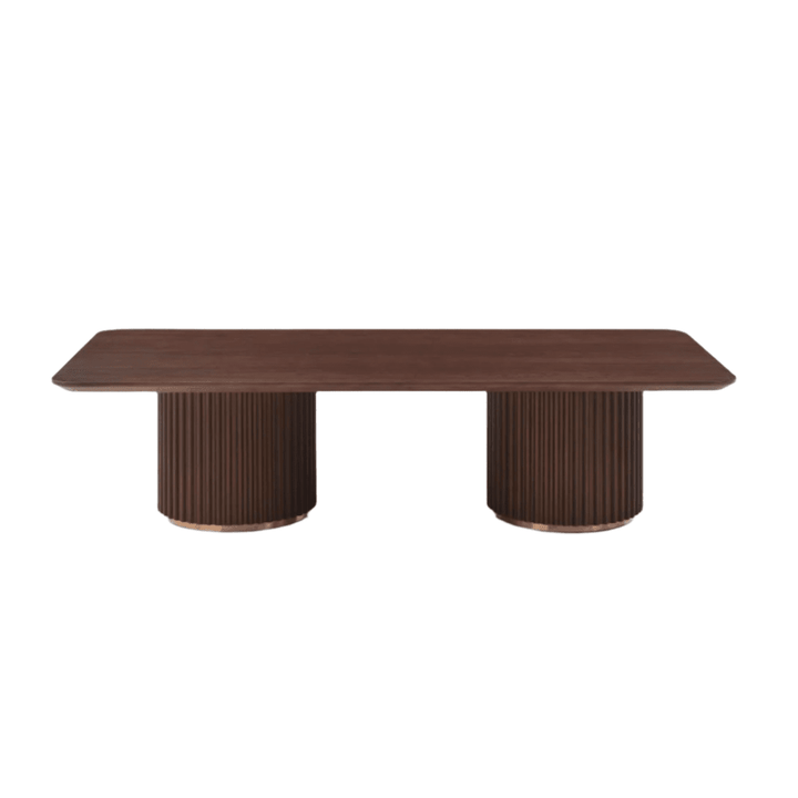LantinemDouble Pedestal Rectangular Coffee Table - Walnut Tommy Franks 1