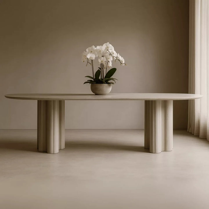 Moon Dining Table 240cm - Matte Beige