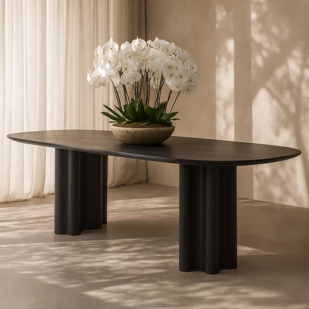 Moon Dining Table 240cm - Black Oak