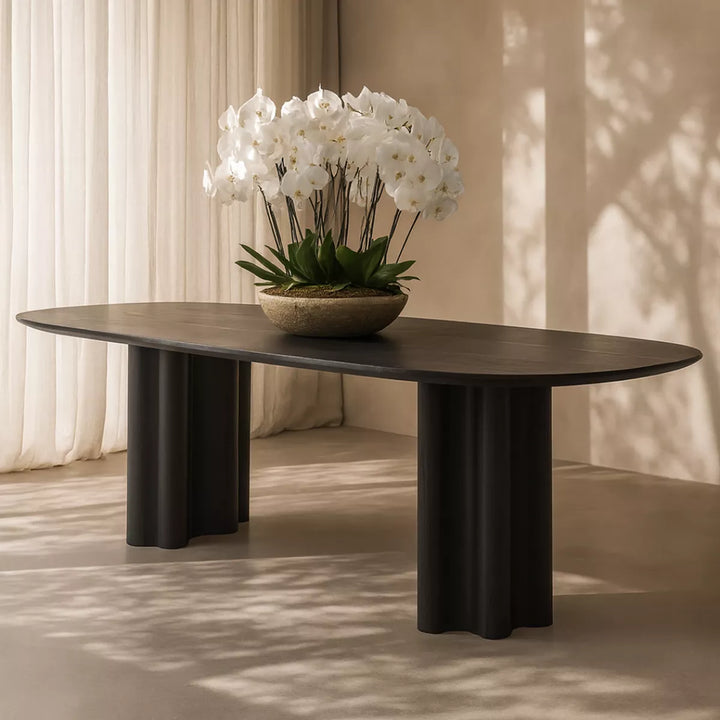 Moon Dining Table 240cm - Black Oak