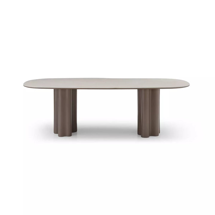 Moon Dining Table 240cm - Cocoa & Cream Ceramic