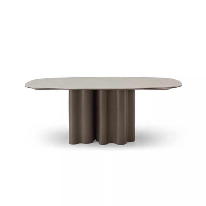 Moon Dining Table 200cm - Cocoa & Cream Ceramic