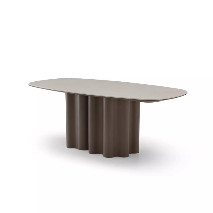 Moon Dining Table 200cm - Cocoa & Cream Ceramic