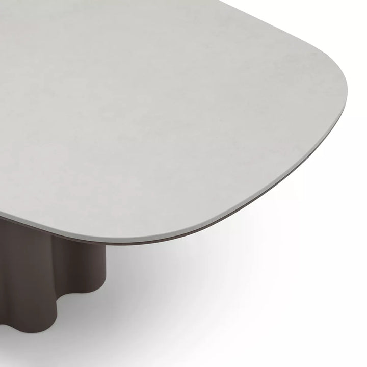 Moon Dining Table 200cm - Cocoa & Cream Ceramic