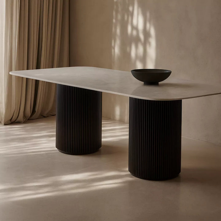 Lantine Marble 270cm Dining Table - Matte Black