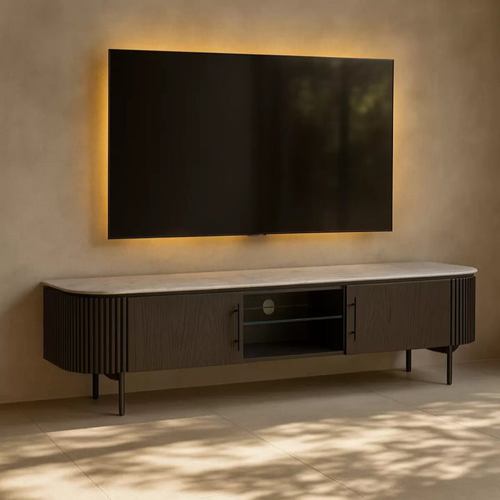 Lantine Marble TV Unit - Black Oak