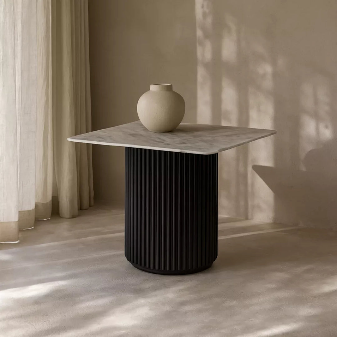 Lantine Marble Side Table - Matte Black