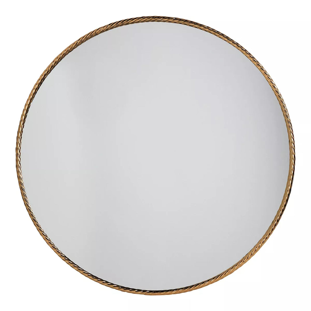 Blois Round Twisted Metal Mirror - Brass