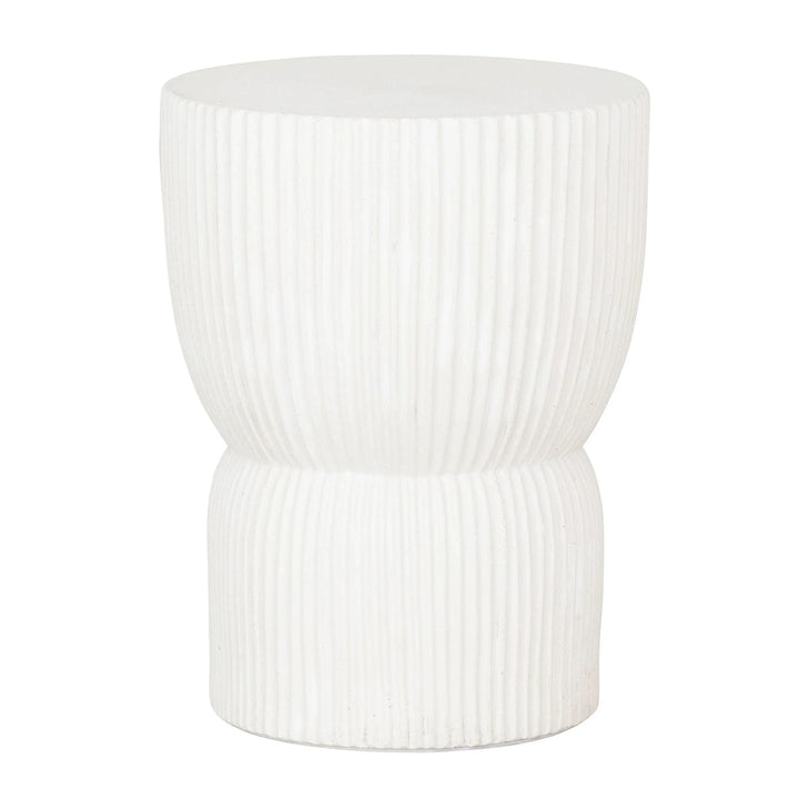 Fluted Side Table - White