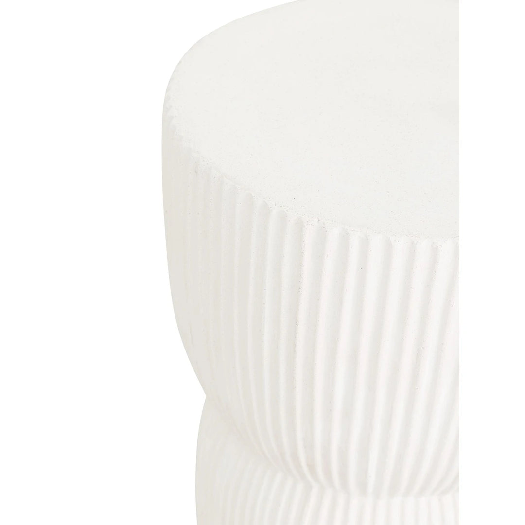 Fluted Side Table - White