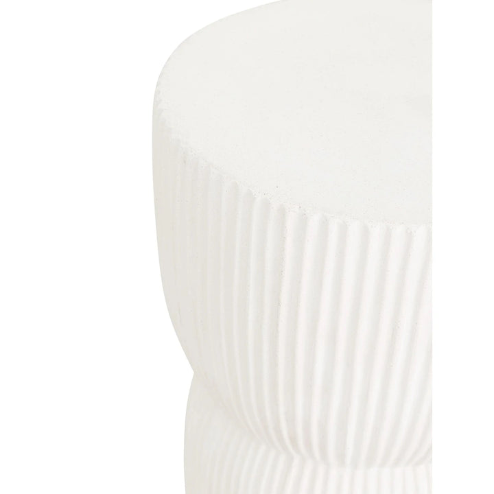 Fluted Side Table - White